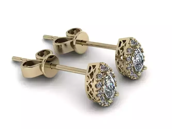 Diamond Jewelry Earring 5x3mm STONE 011 3D print model