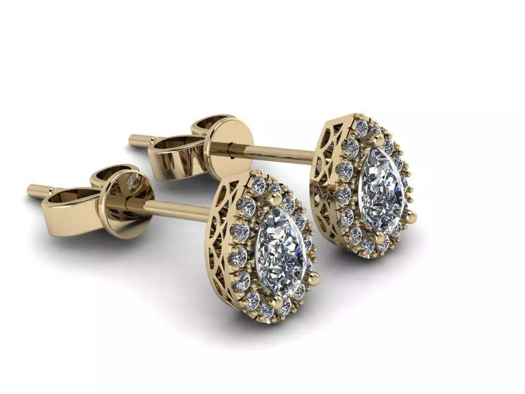 Diamond Jewelry Earring 6x4mm STONE 012 3D print model_0