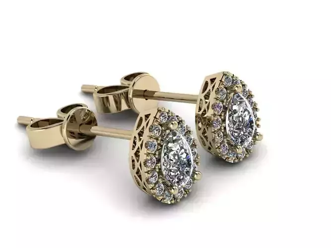 Diamond Jewelry Earring 6x4mm STONE 012 3D print model