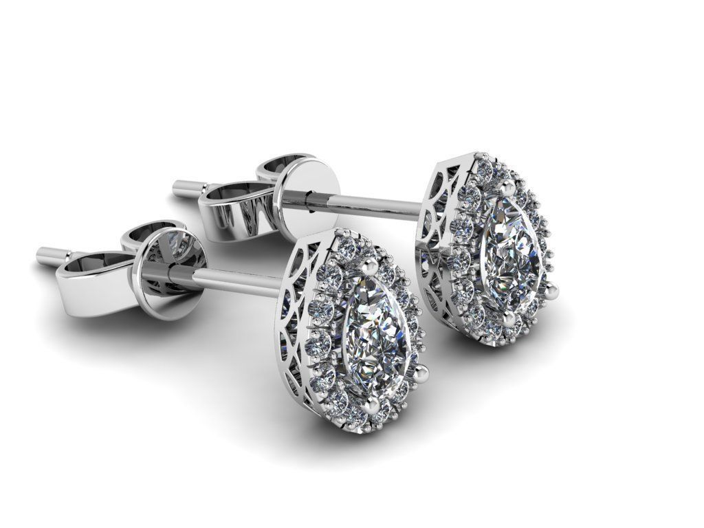 Diamond Jewelry Earring 6x4mm STONE 012 3D print model_2