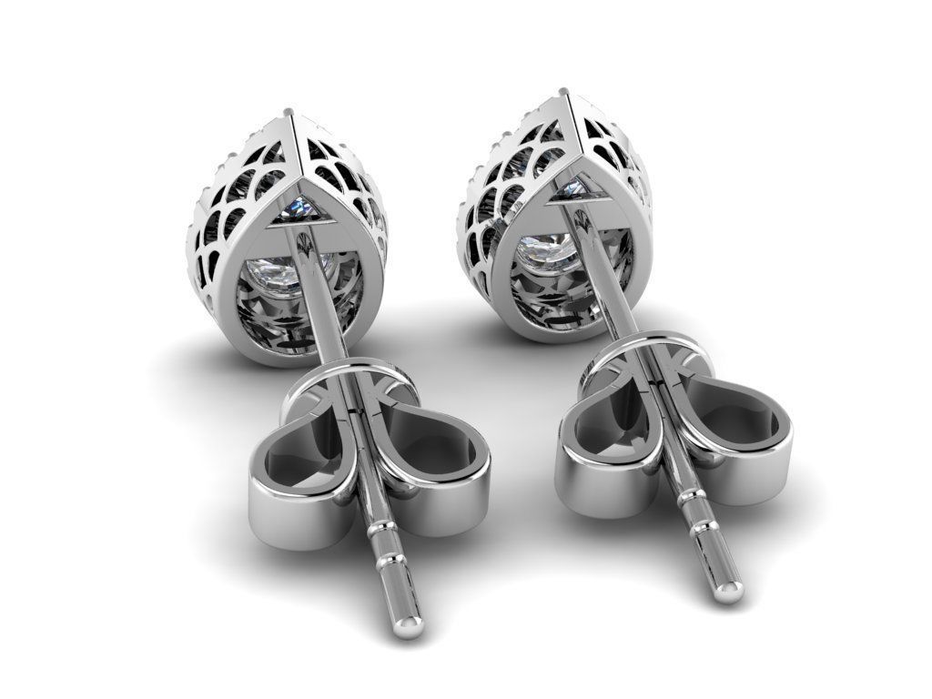 Diamond Jewelry Earring 6x4mm STONE 012 3D print model_7