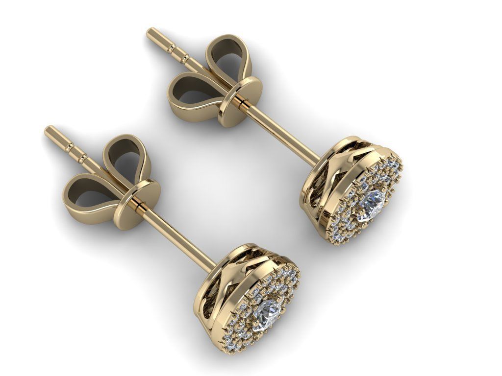 Diamond Jewelry Earring 3mm STONE 013 3D print model_21