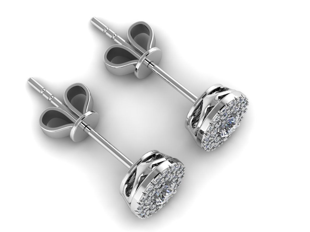 Diamond Jewelry Earring 3mm STONE 013 3D print model_3