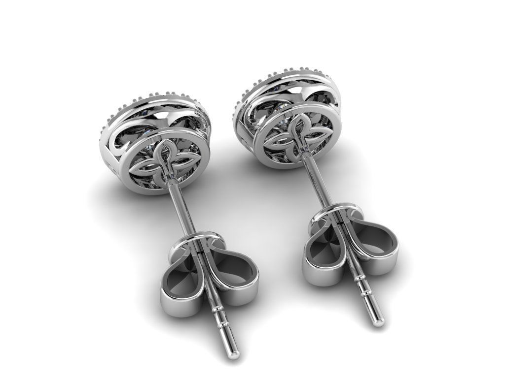 Diamond Jewelry Earring 4mm STONE 014 3D print model_14