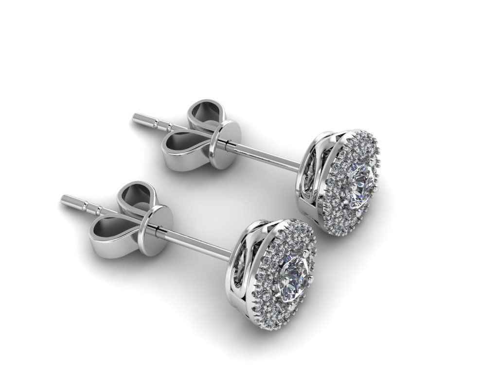 Diamond Jewelry Earring 4mm STONE 014 3D print model_24