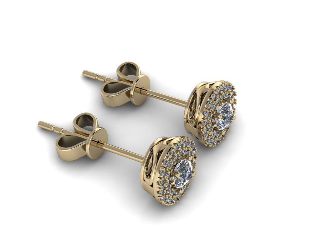 Diamond Jewelry Earring 4mm STONE 014 3D print model_12