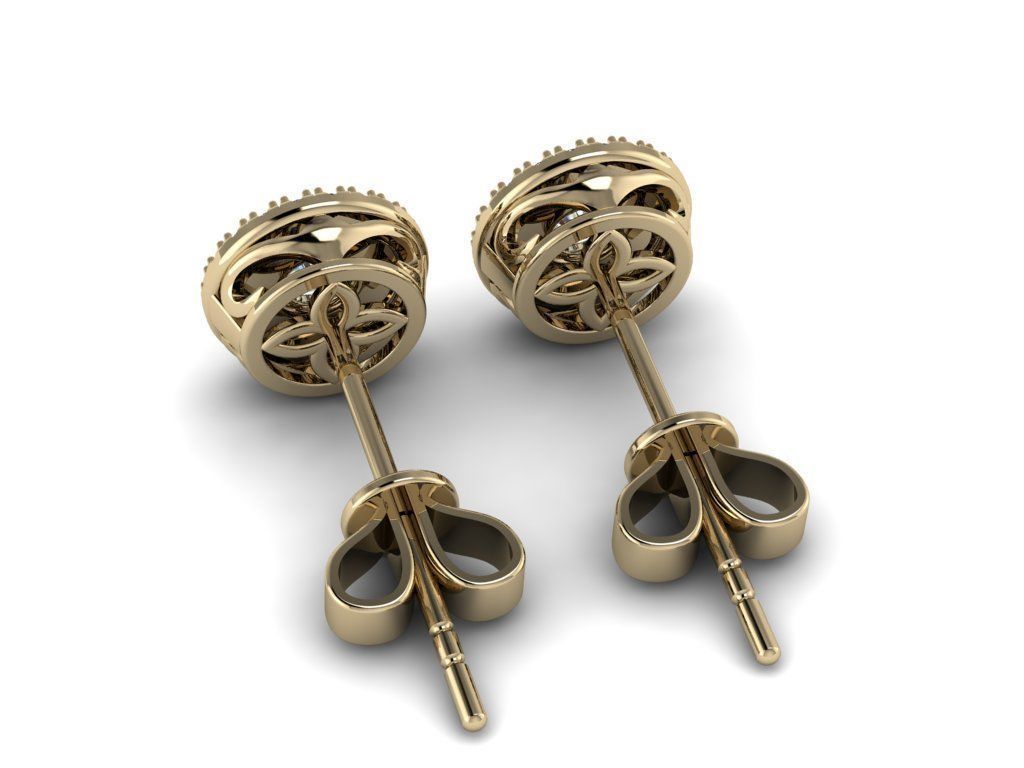 Diamond Jewelry Earring 4mm STONE 014 3D print model_21