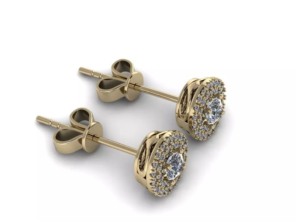 Diamond Jewelry Earring 4mm STONE 014 3D print model_0