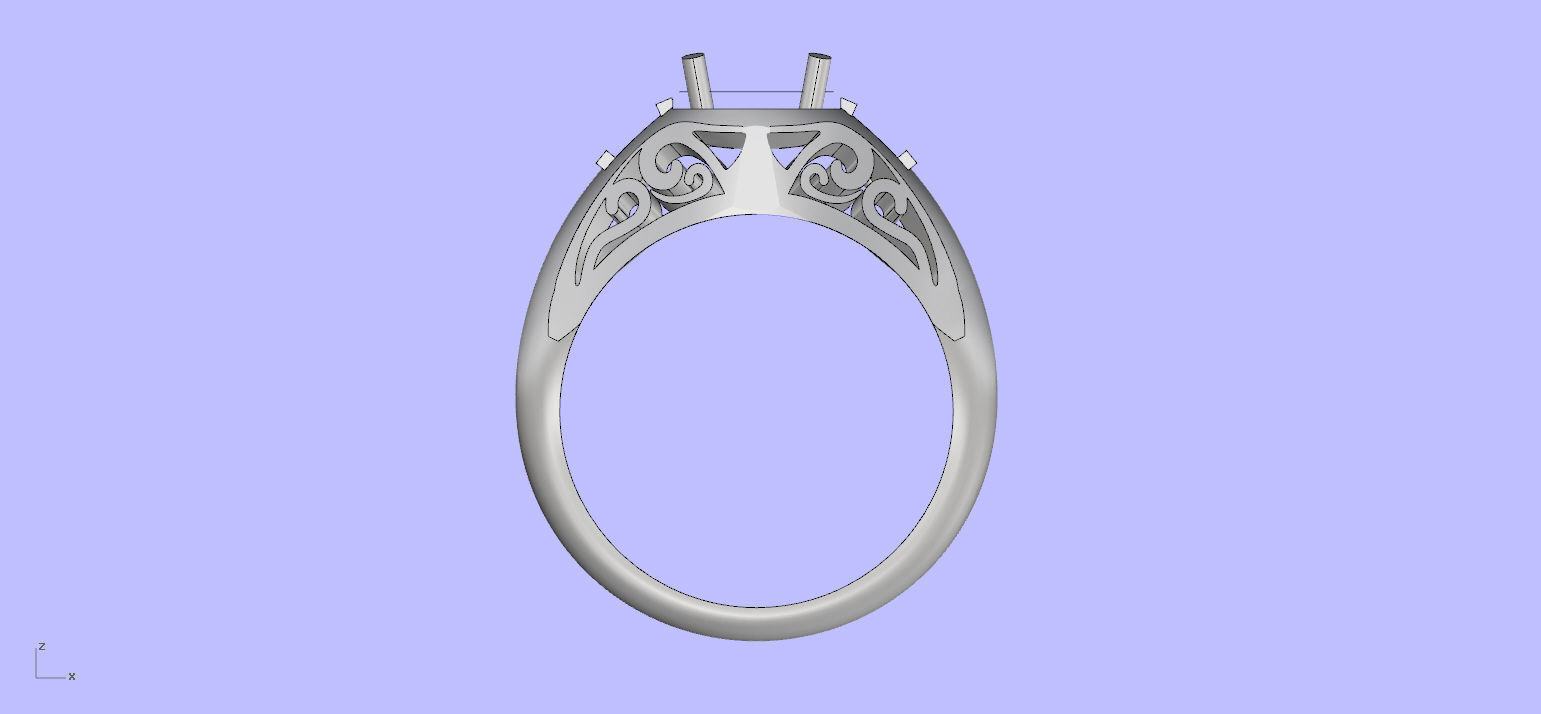 Antique Engangement Ring 3D print model_1