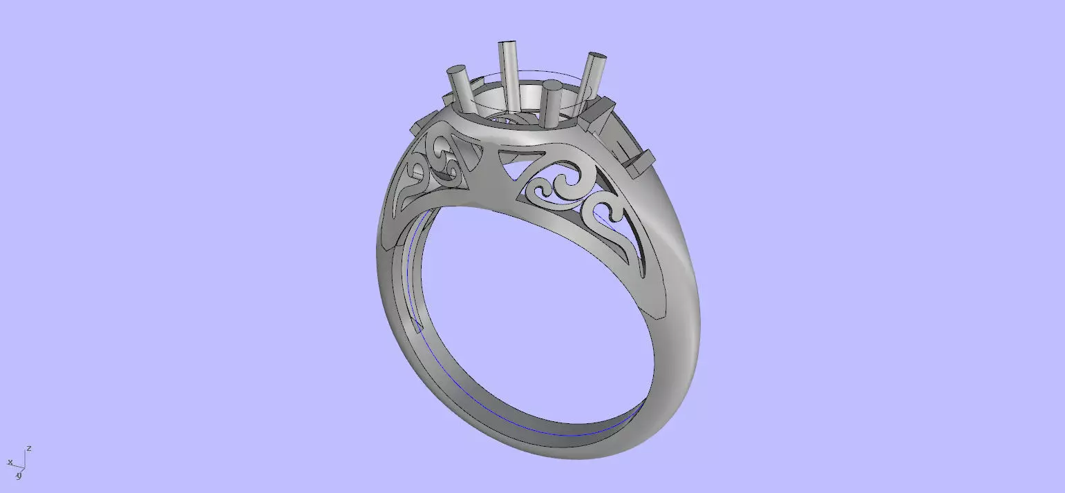 Antique Engangement Ring 3D print model_0