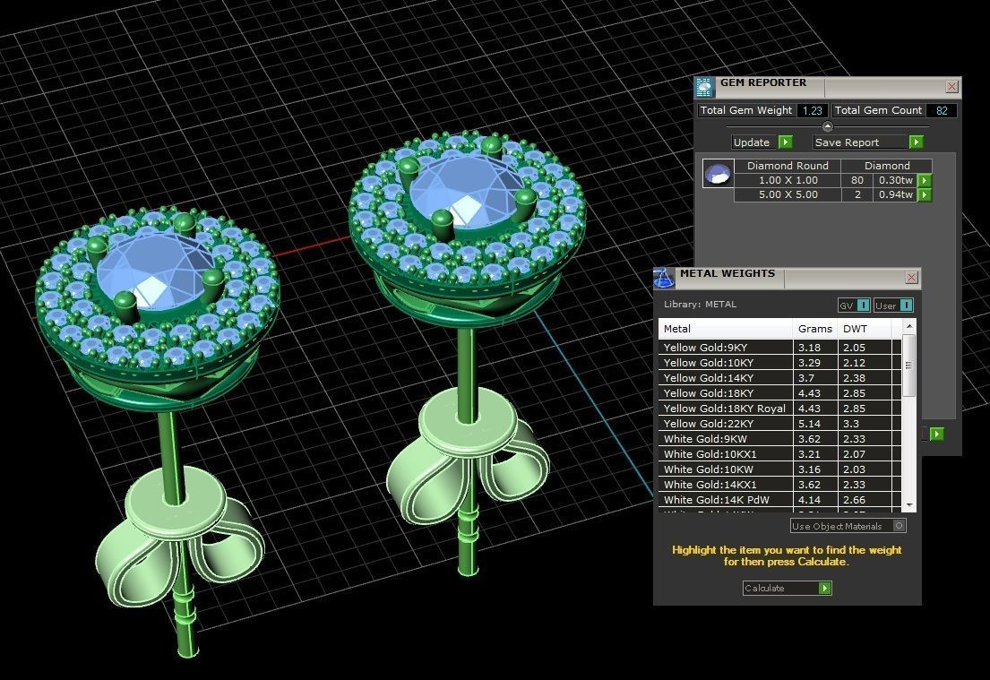 Diamond Jewelry Earring 5mm STONE 015 3D print model_24