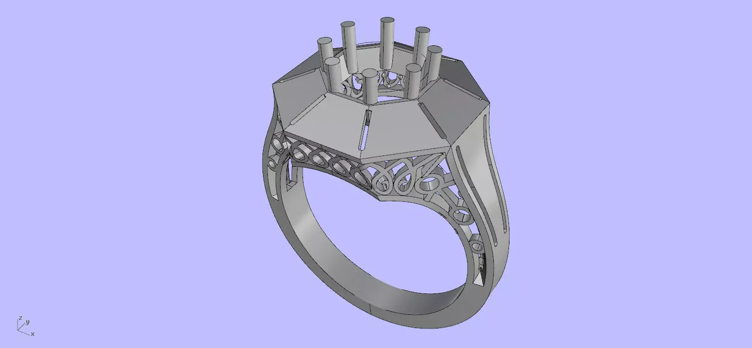 Antique Engangement Ring 3D print model_0