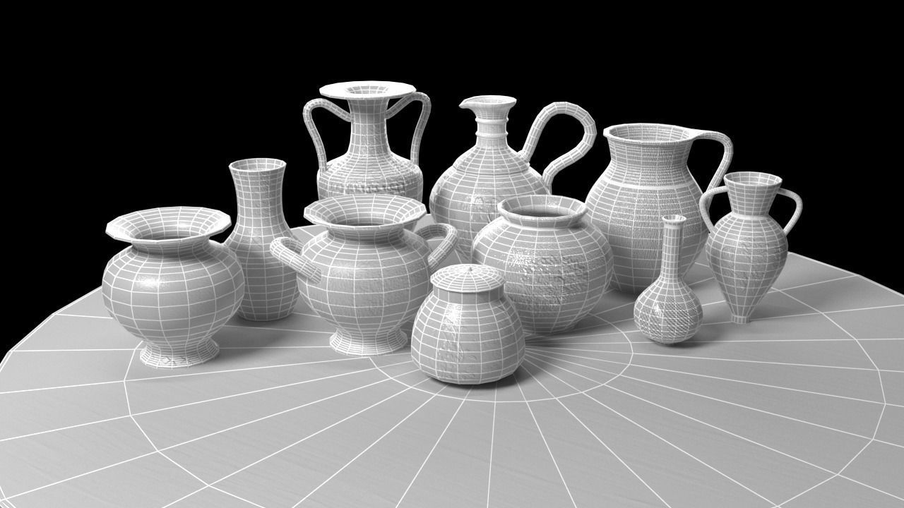 pot ancient 3D model_9