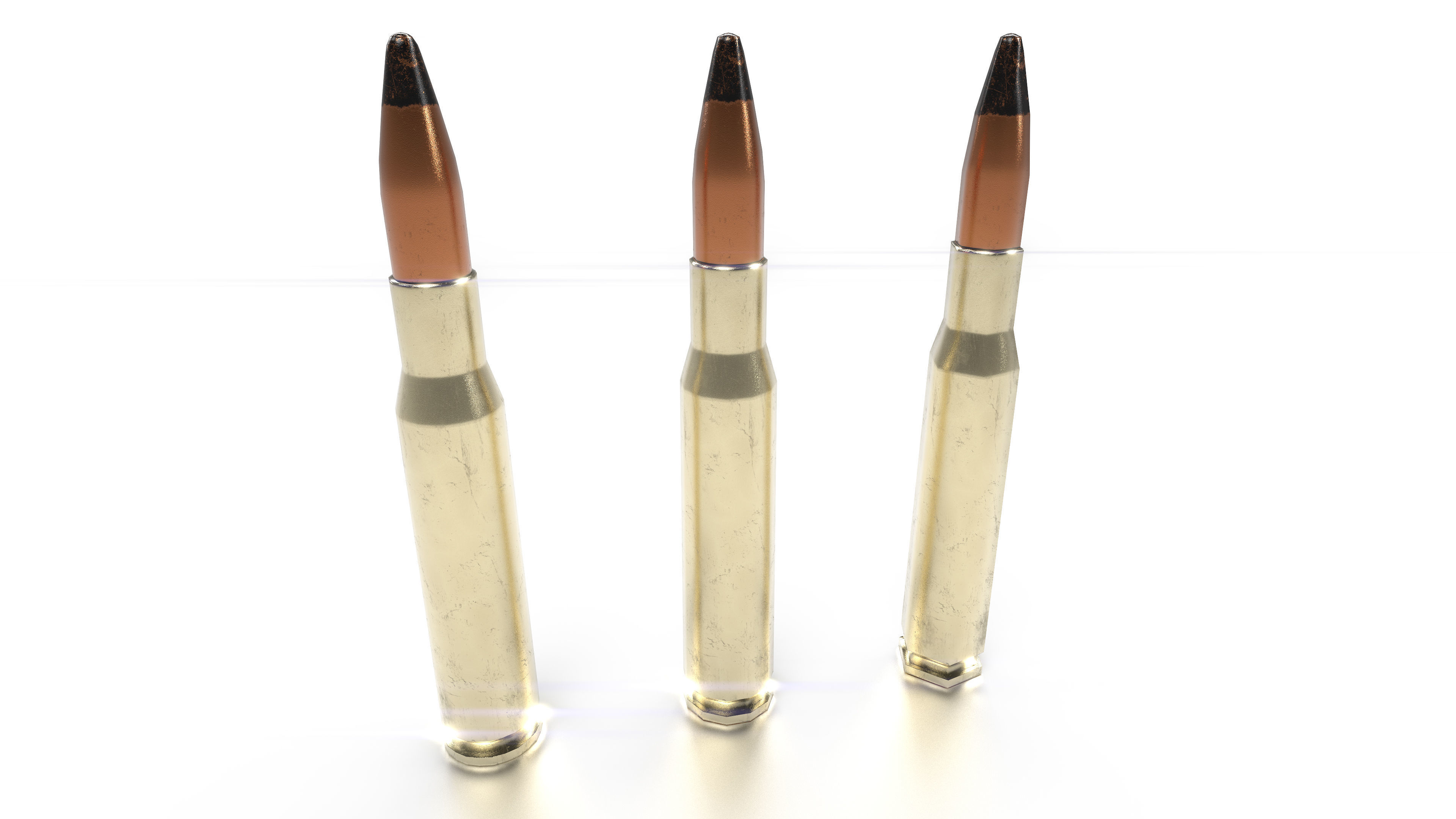 Cal 50 BMG Cartridge Low-poly 3D model_3