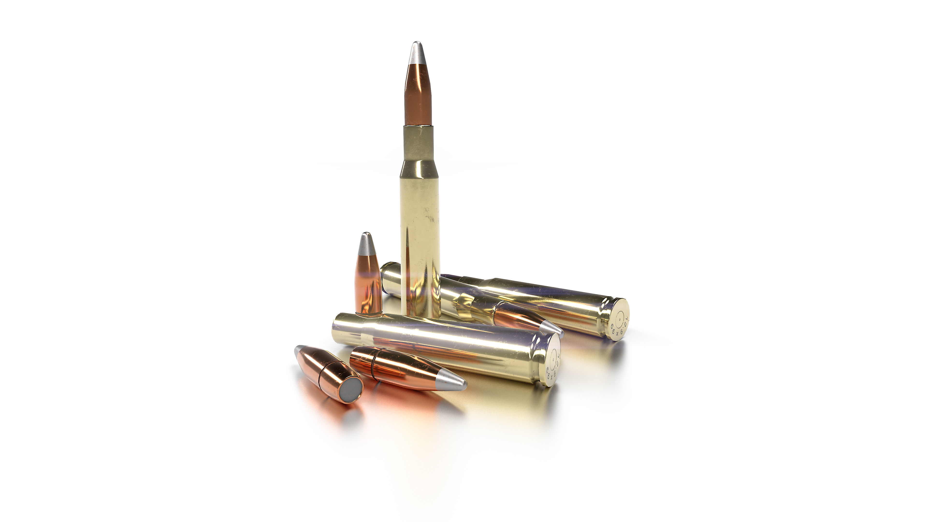 Cal 50 BMG Cartridge Low-poly 3D model_1