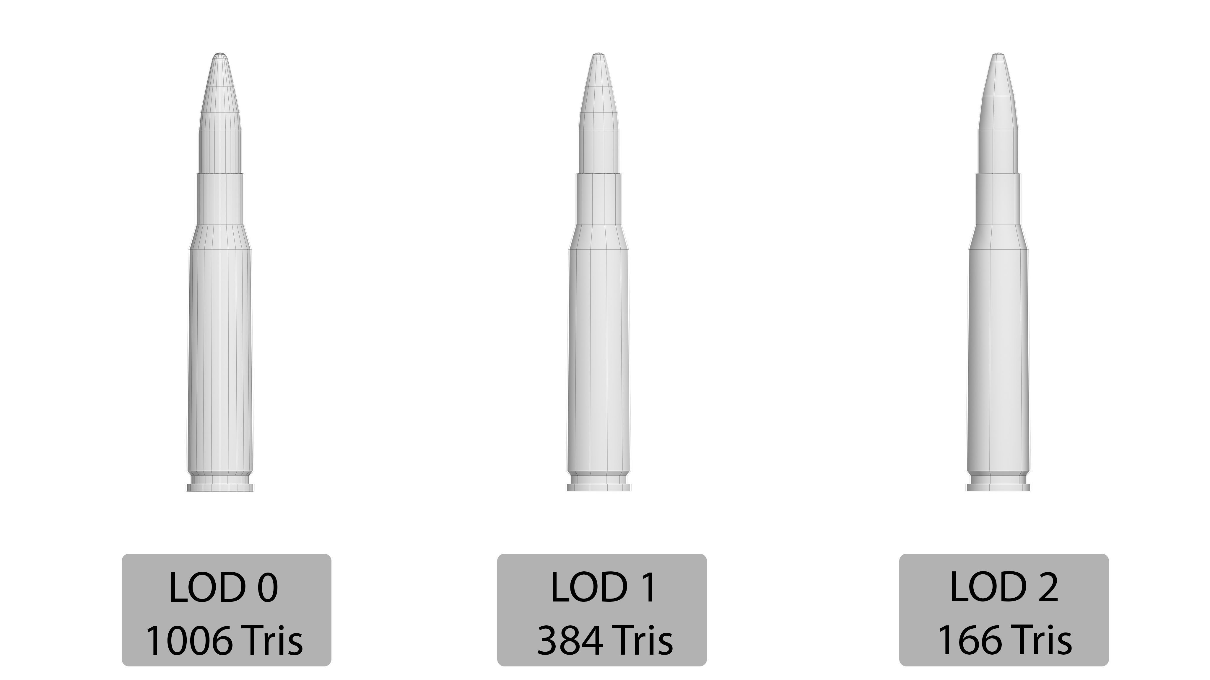 Cal 50 BMG Cartridge Low-poly 3D model_5