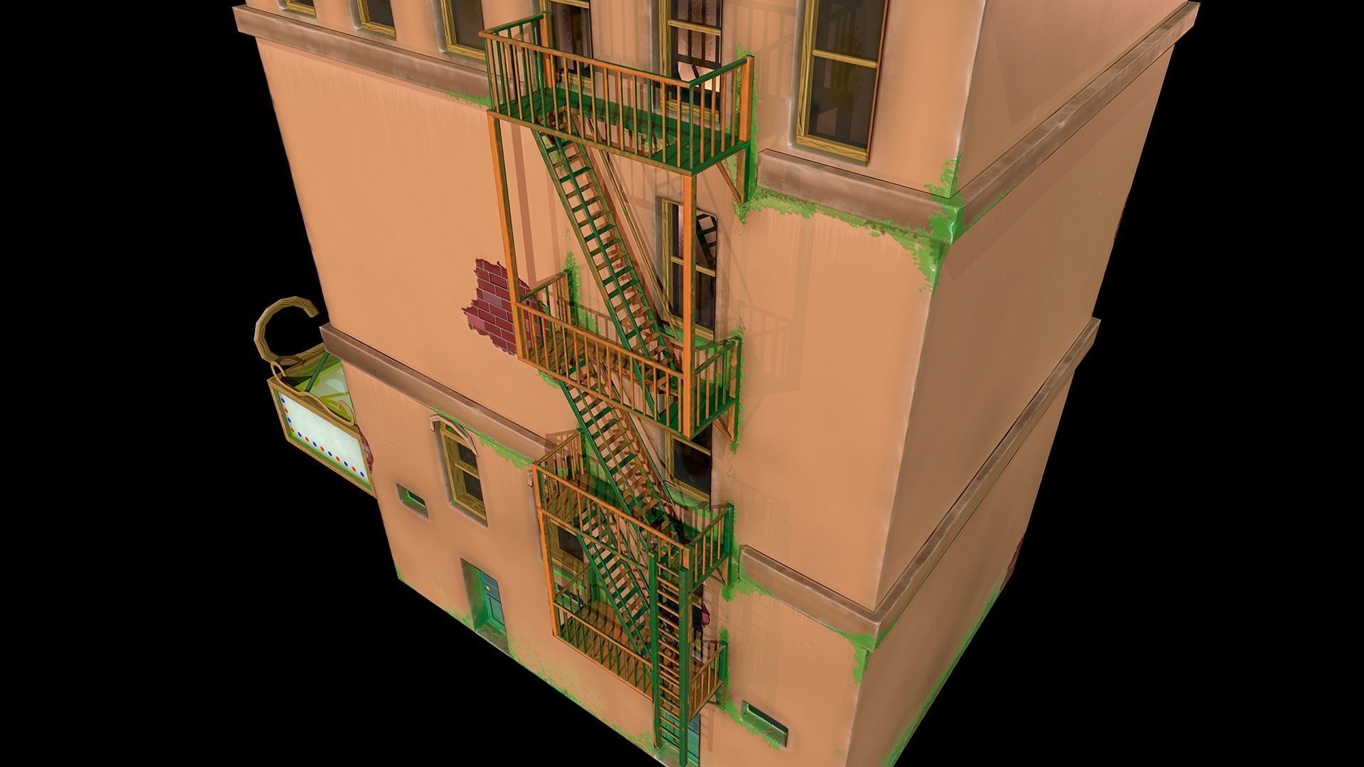 Stylized cinema Low-poly 3D model_4