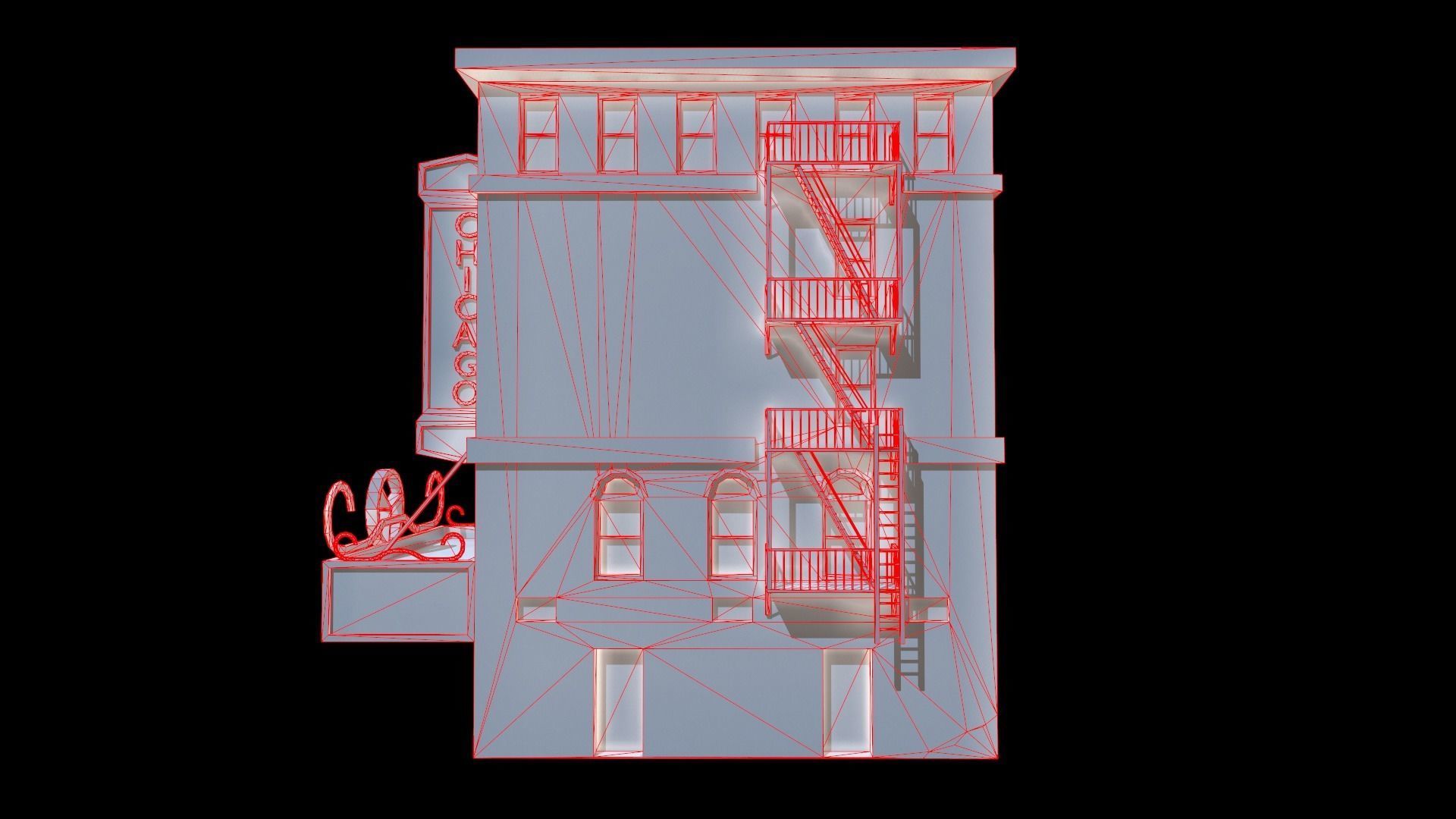 Stylized cinema Low-poly 3D model_8