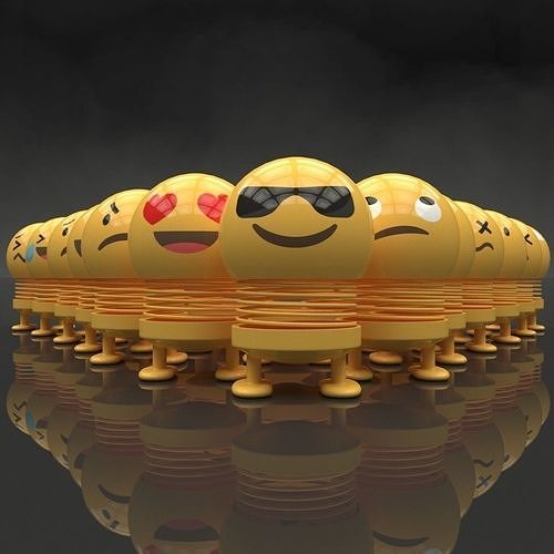 collection of spring emoji 3D model