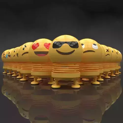 collection of spring emoji 3D model