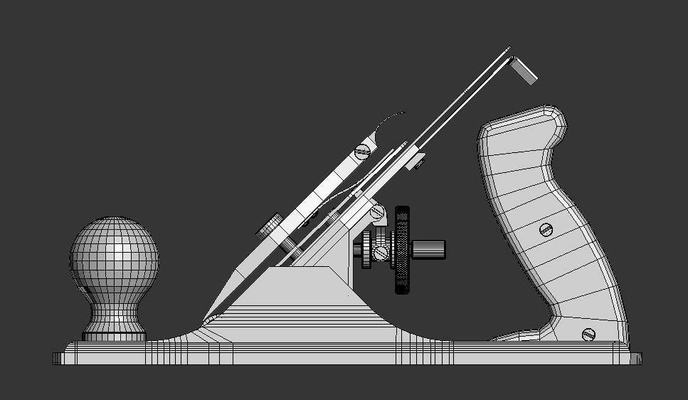 jointer plane Low-poly 3D model_12