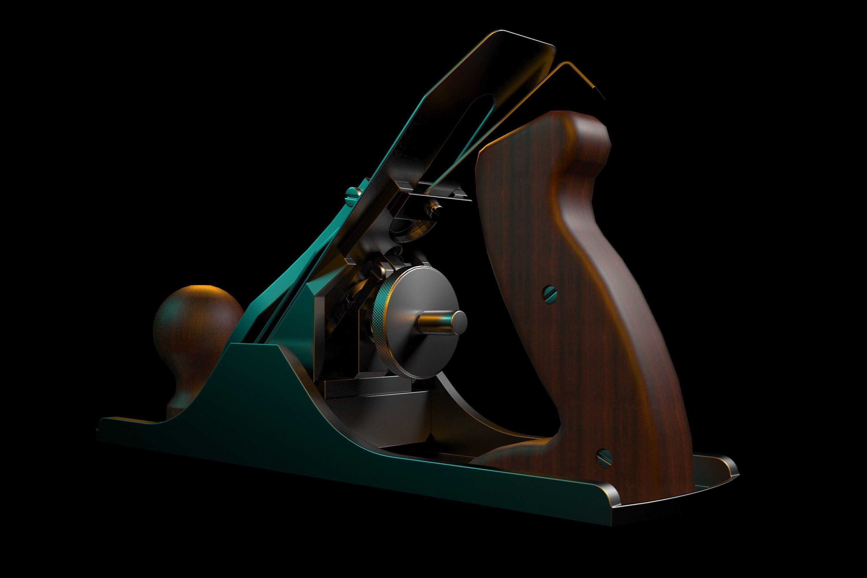 jointer plane Low-poly 3D model_1