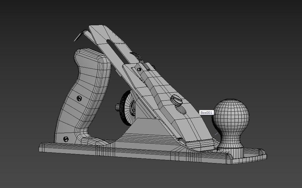 jointer plane Low-poly 3D model_7