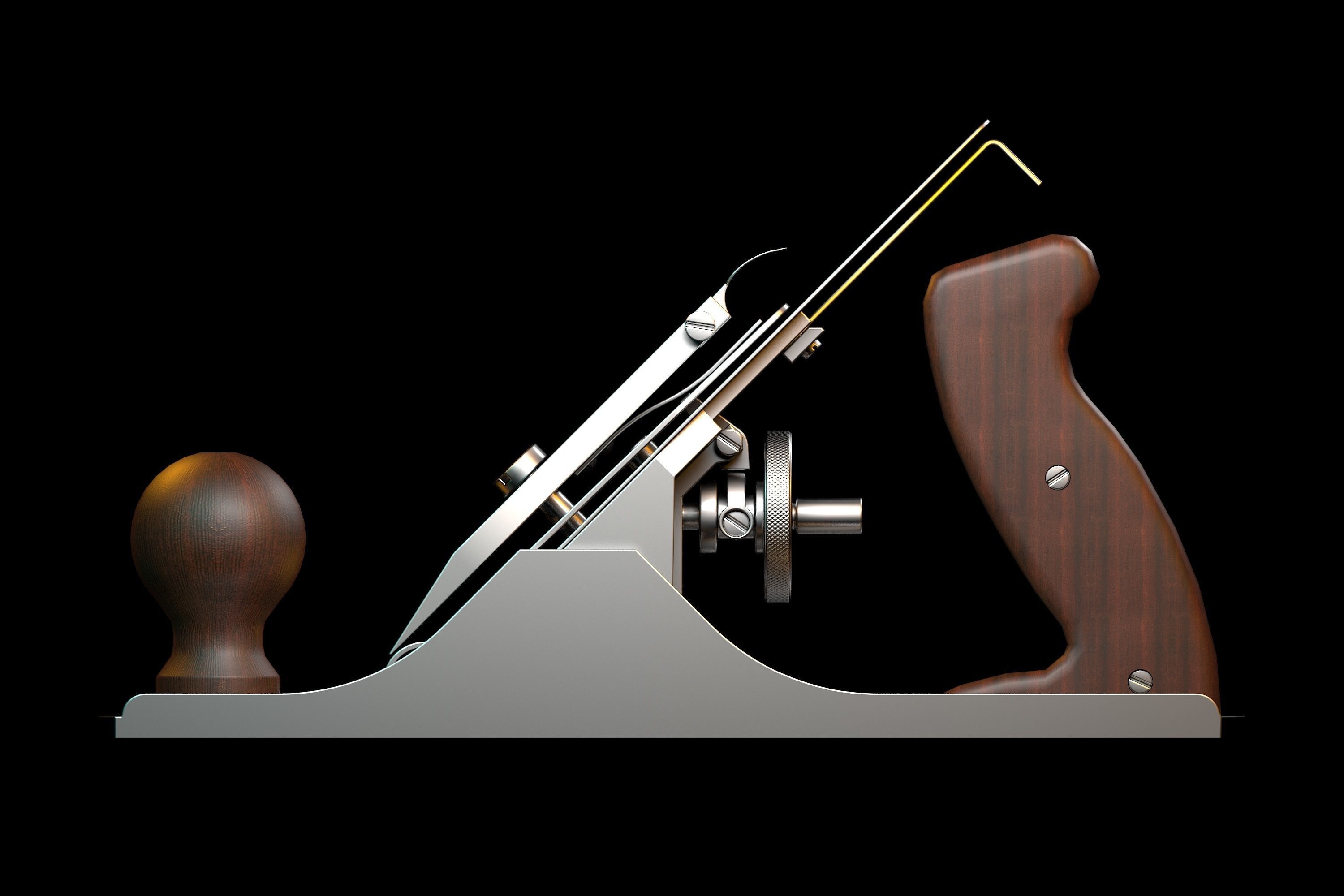 jointer plane Low-poly 3D model_6