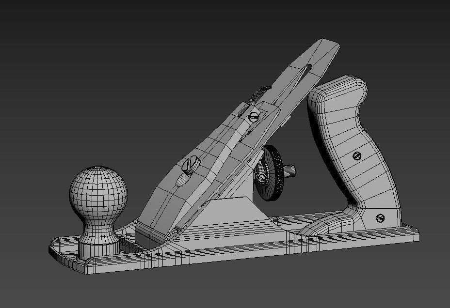 jointer plane Low-poly 3D model_8