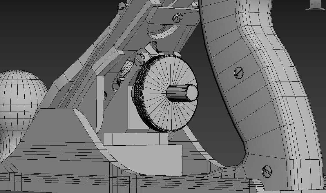 jointer plane Low-poly 3D model_9