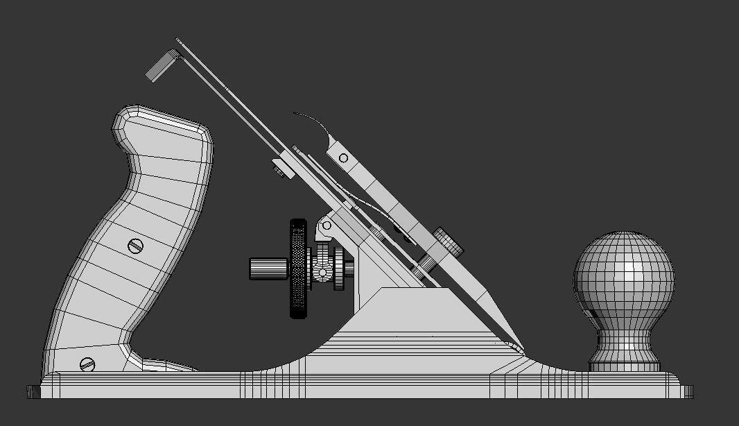 jointer plane Low-poly 3D model_11