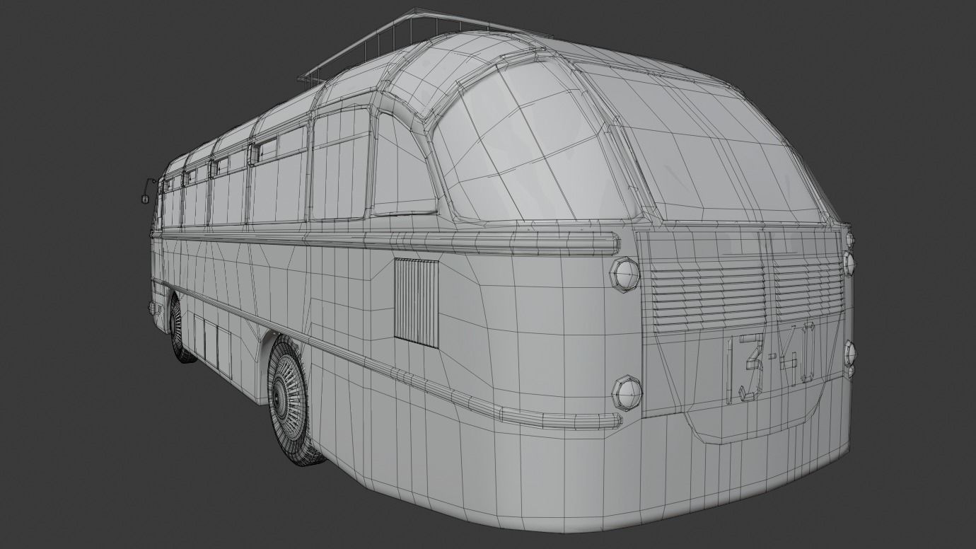 LAZ 695 Lviv high and low poly 3D model_8