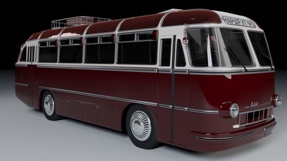 LAZ 695 Lviv high and low poly 3D model_2