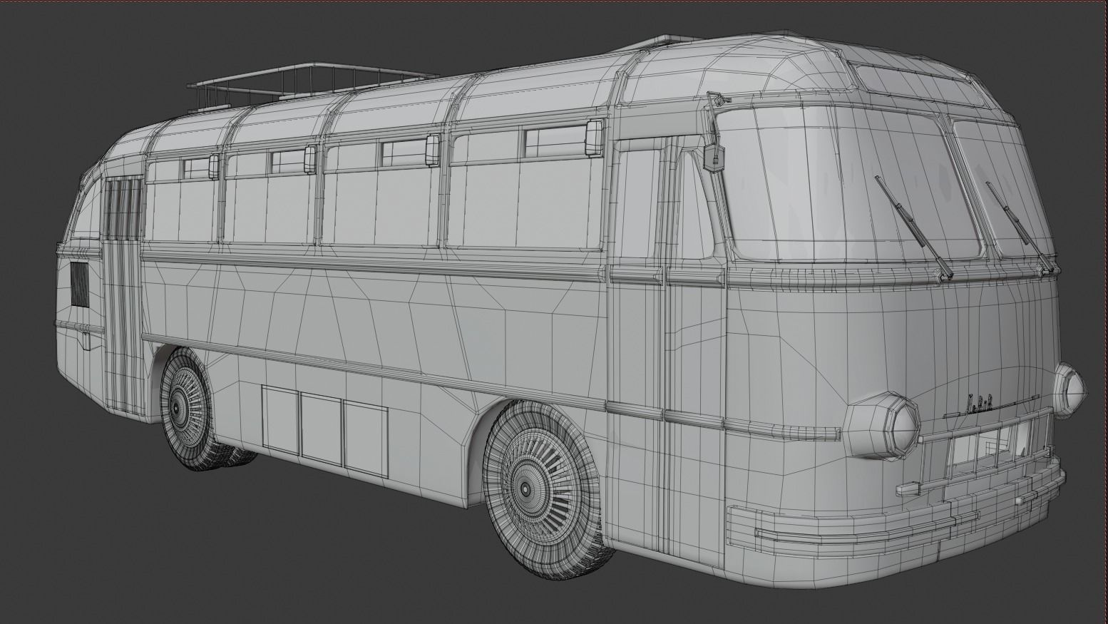 LAZ 695 Lviv high and low poly 3D model_4