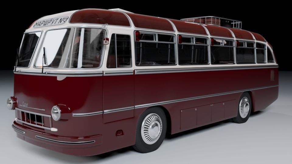 LAZ 695 Lviv high and low poly 3D model_5