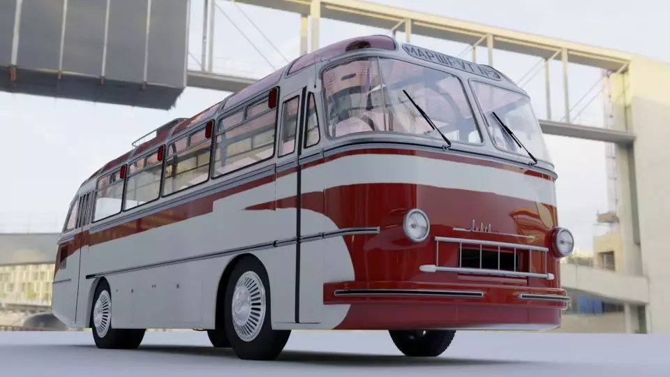 LAZ 695 Lviv high and low poly 3D model_0