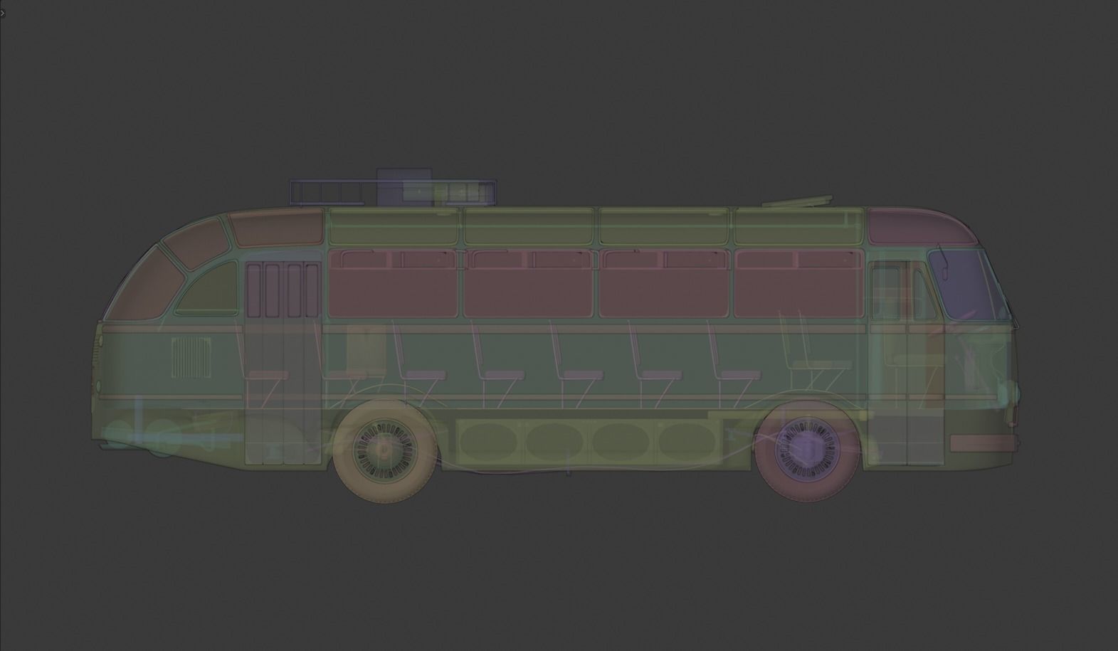 LAZ 695 Lviv high and low poly 3D model_10