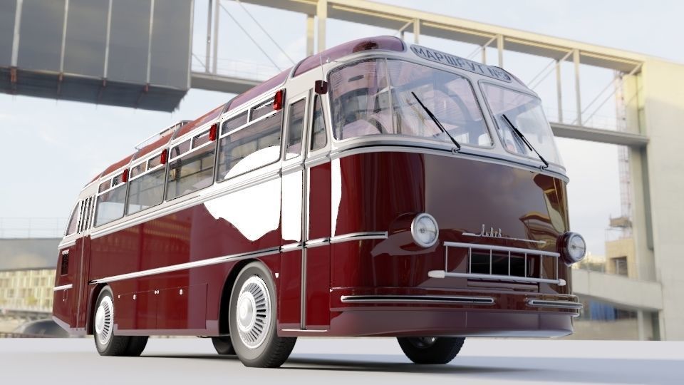 LAZ 695 Lviv high and low poly 3D model_11