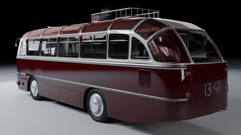 LAZ 695 Lviv high and low poly 3D model_7