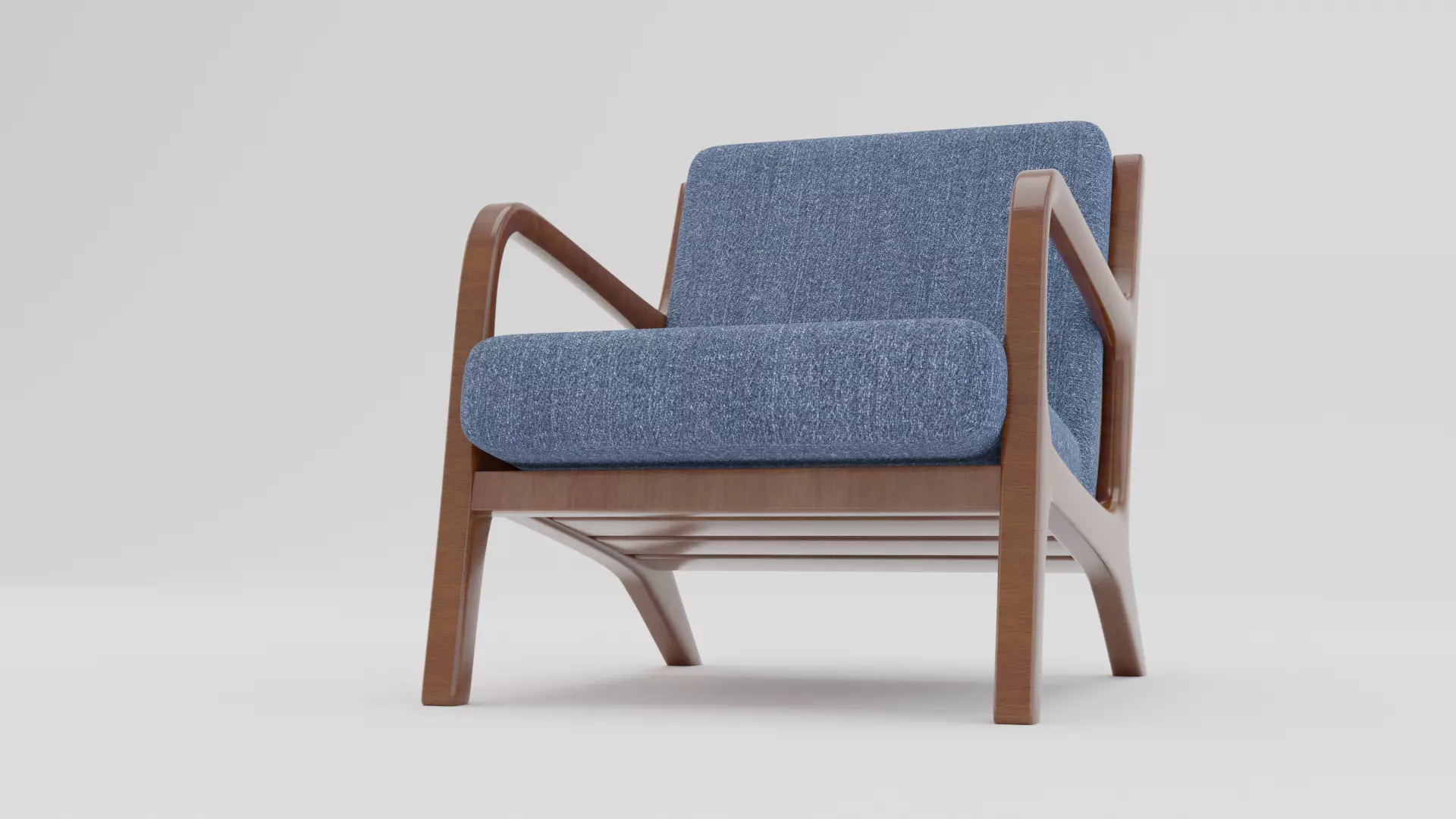 Modern wooden chair Low-poly 3D model