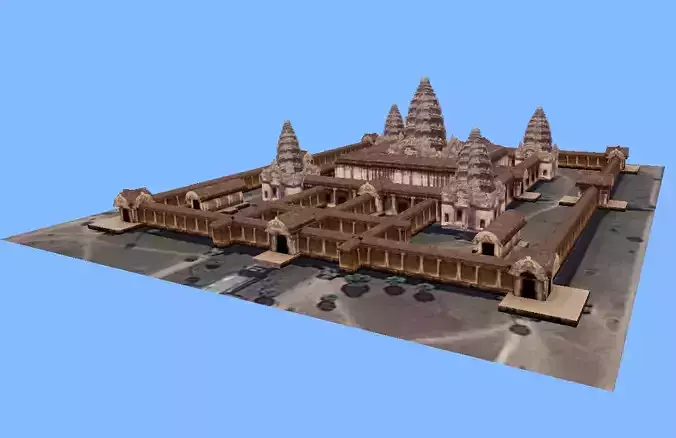 Angkor Wat monument Cambodia low-poly 3d model Low-poly 3D model