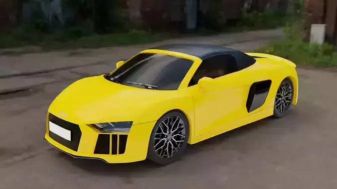 Audi R8 V10 Spyder 2017 Low-poly 3D model