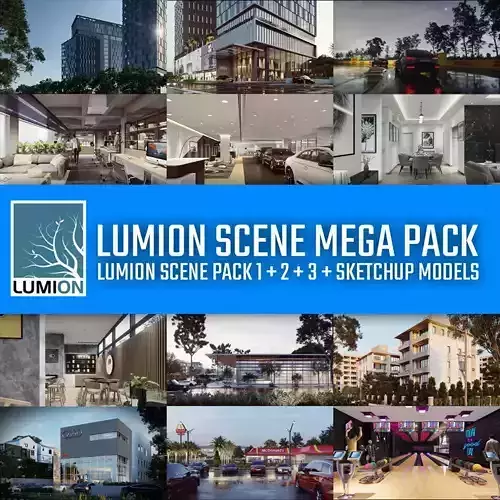Lumion Scene Mega Pack - 36 Lumion and Sketchup 3D Models 3D model