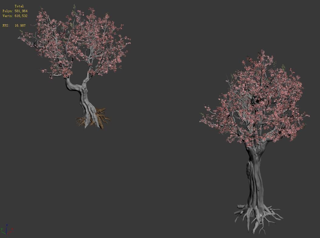 Tree - wonderful fantasy - peach tree 01 3D model_9