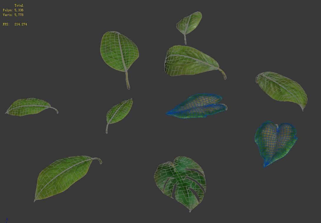 Trees - leaves 03 3D model_8