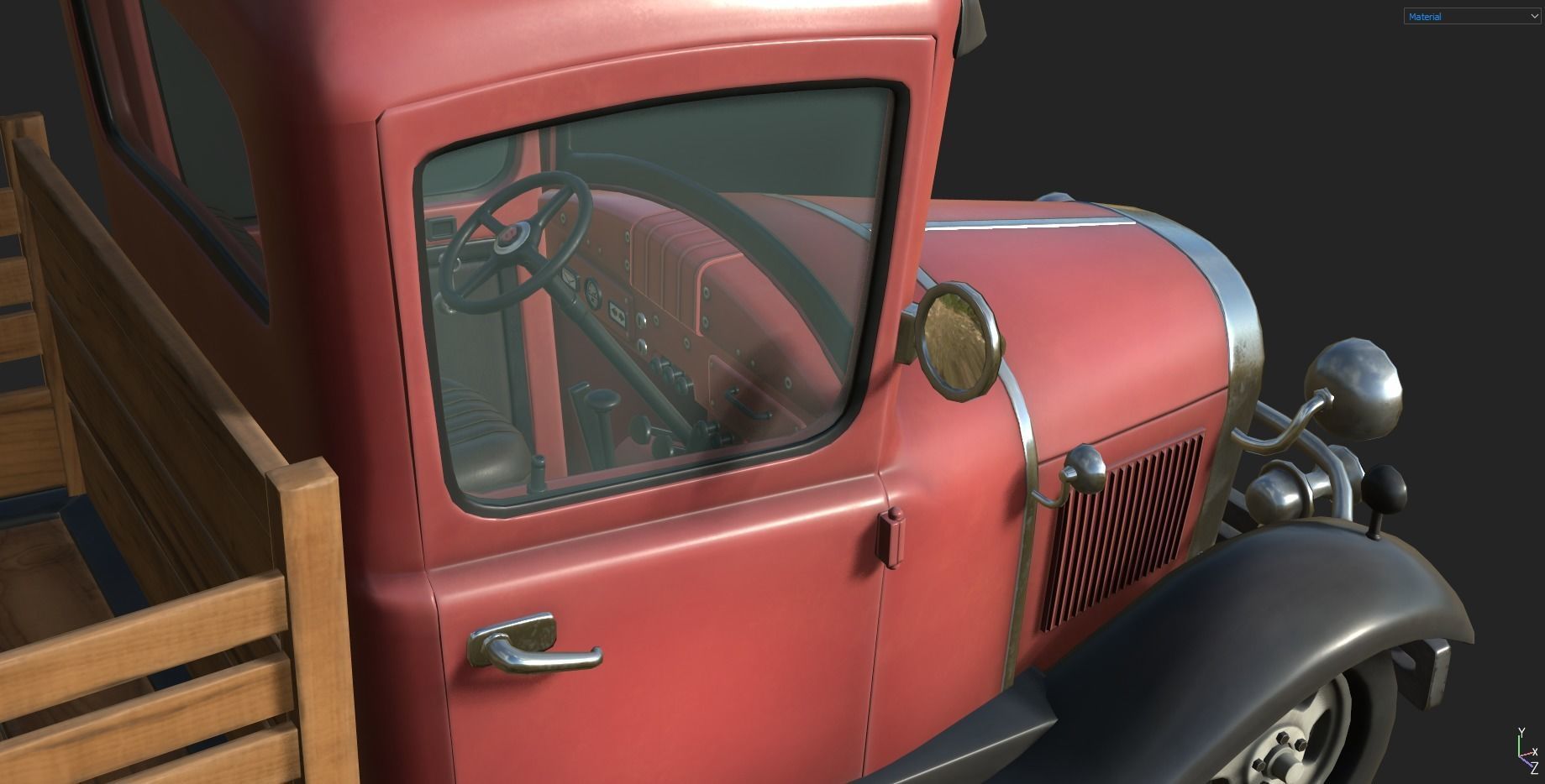 Stylized Truck Low-poly 3D model_6