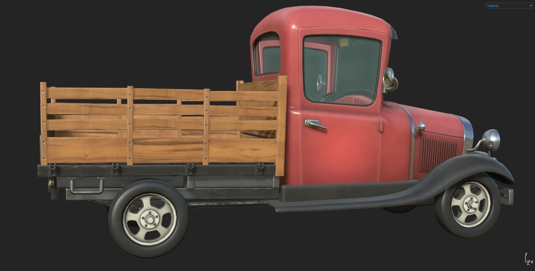 Stylized Truck Low-poly 3D model_2