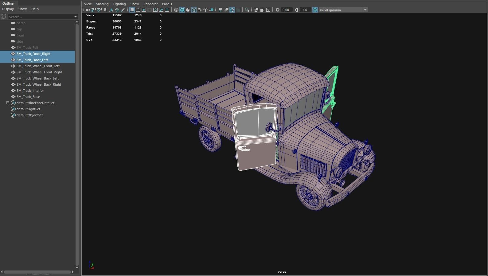 Stylized Truck Low-poly 3D model_19