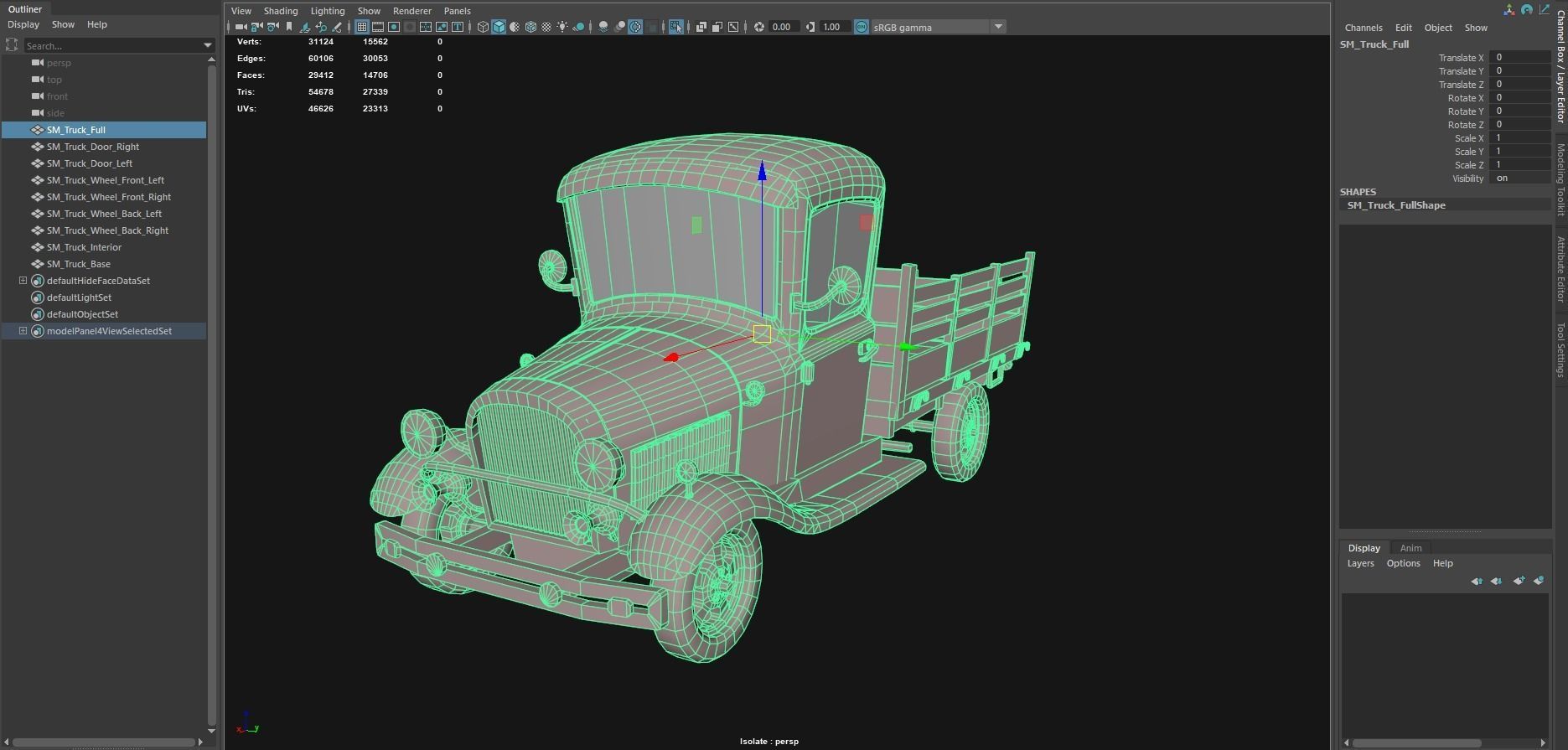 Stylized Truck Low-poly 3D model_17