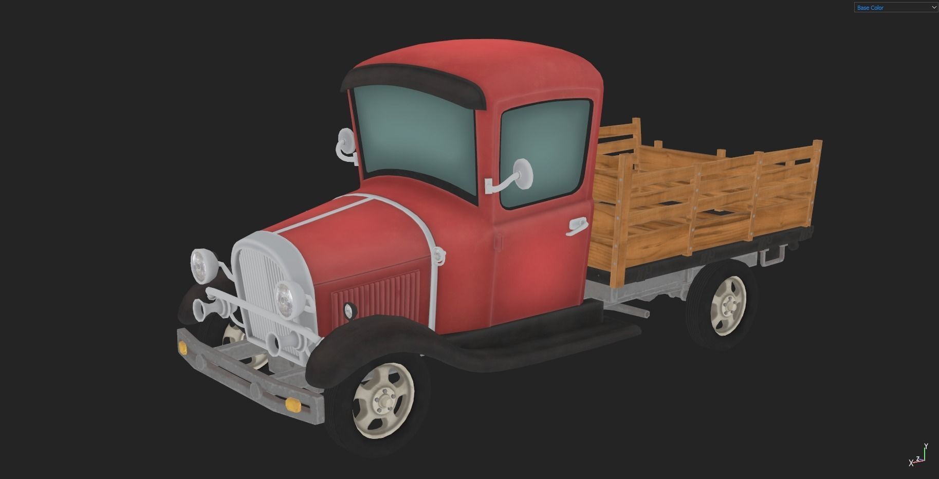 Stylized Truck Low-poly 3D model_11